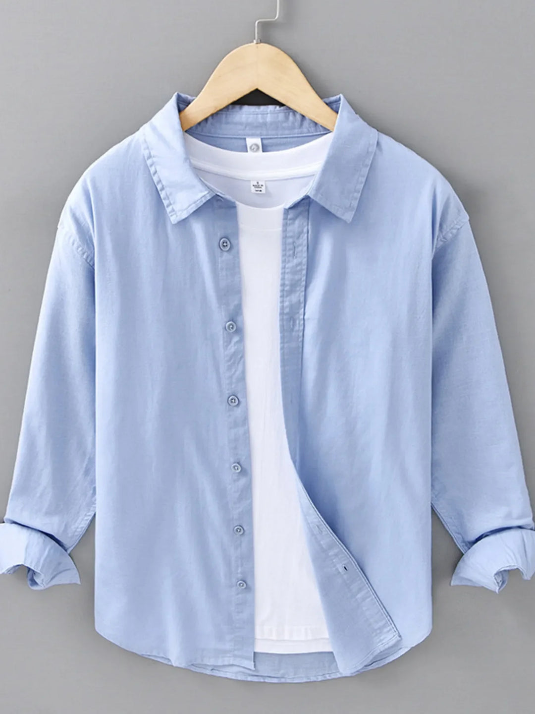 Men's Plus Size Button Up Long Sleeve Shirt