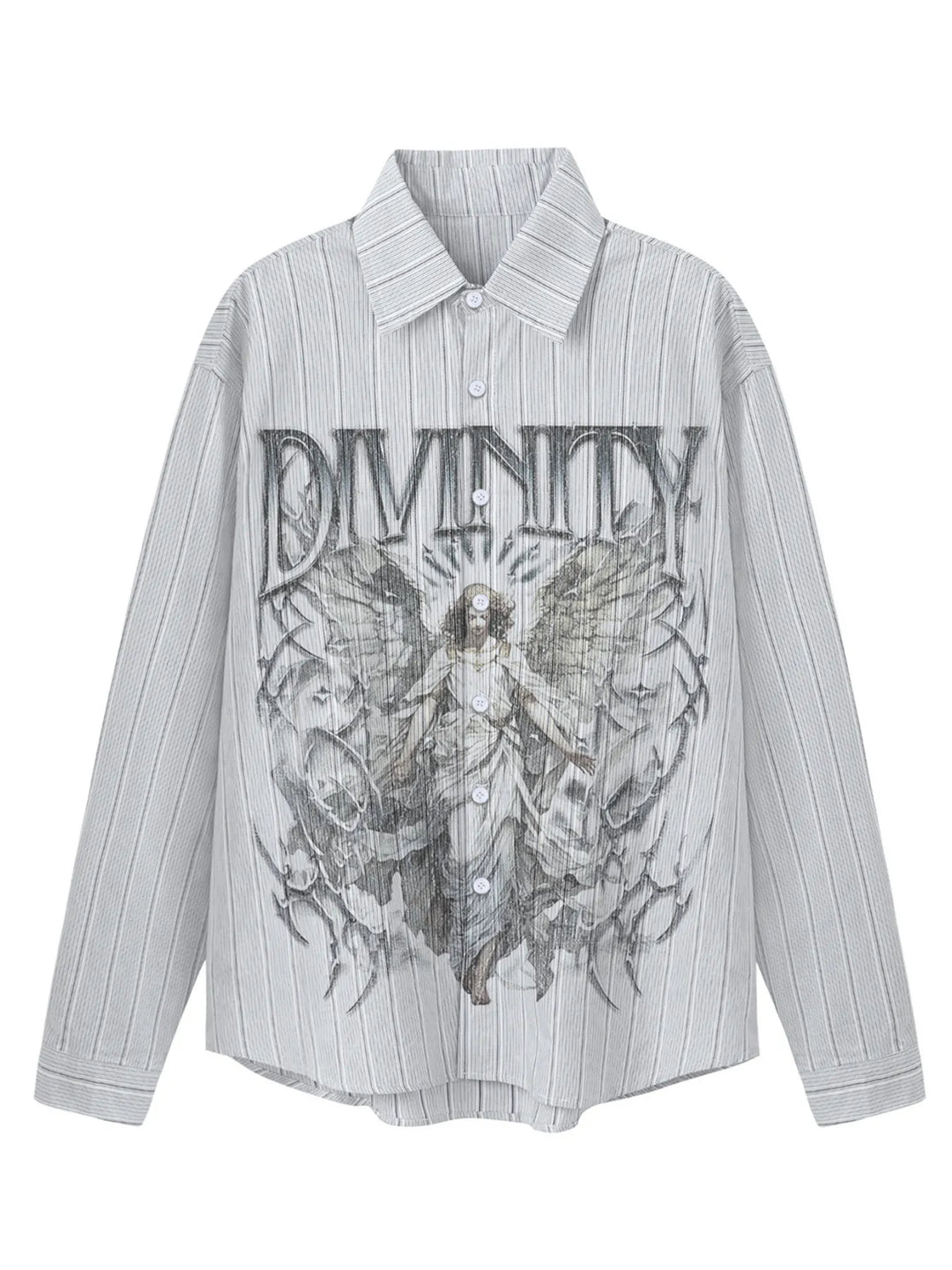 Men's Divinity Angel Striped Button-Up Shirt