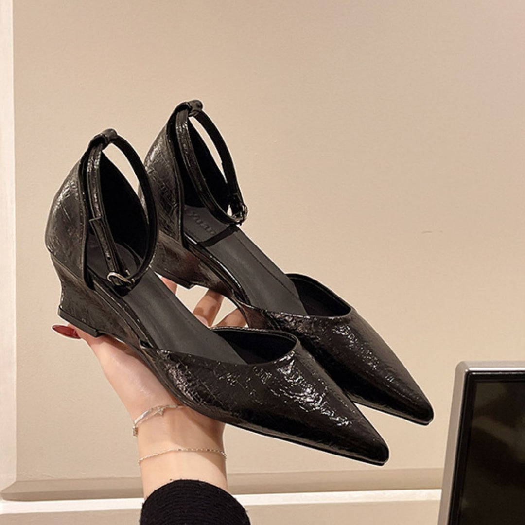 Pointed-Toe Ankle Strap Pumps