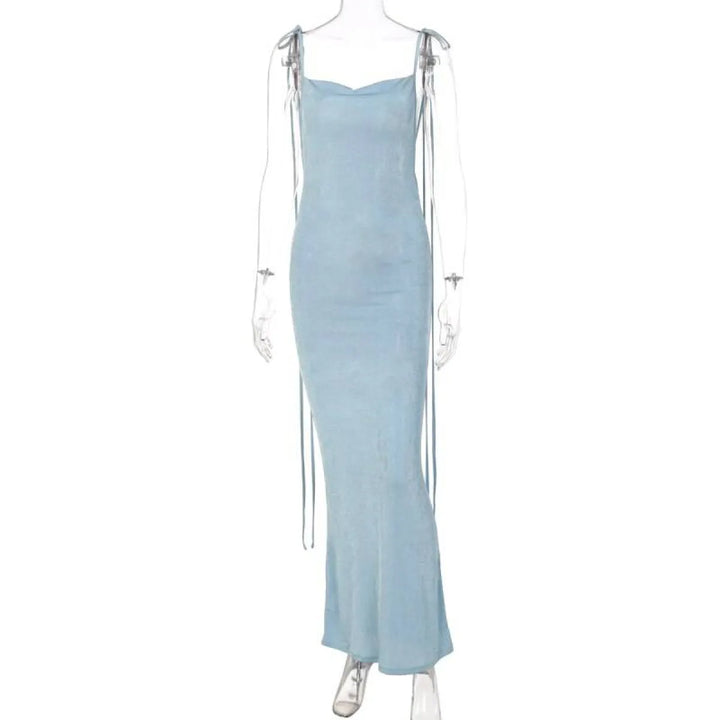 Lace Up Backless Dress