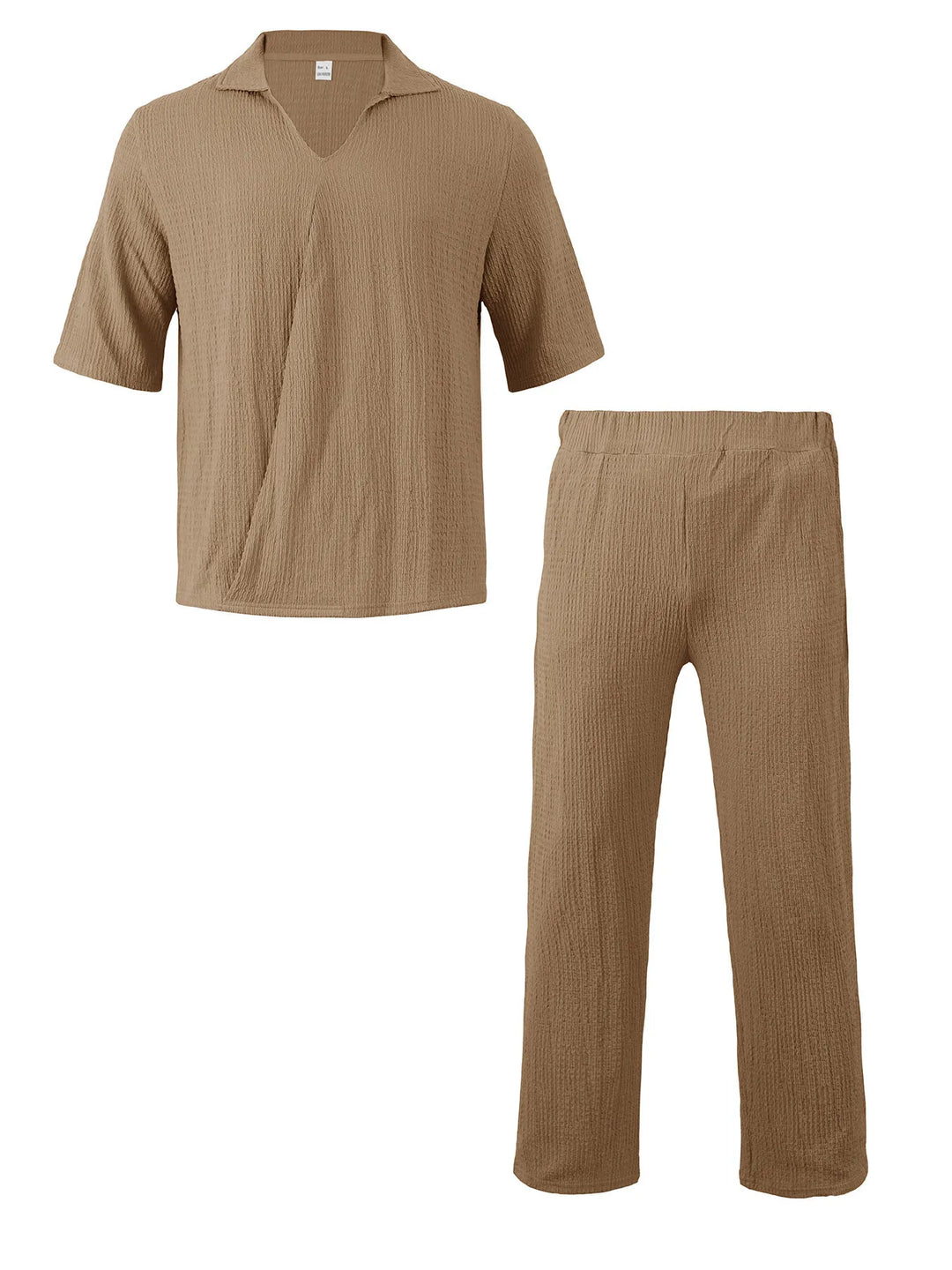 Men's Full Size Short Sleeve Top and Pants Set Plus Size