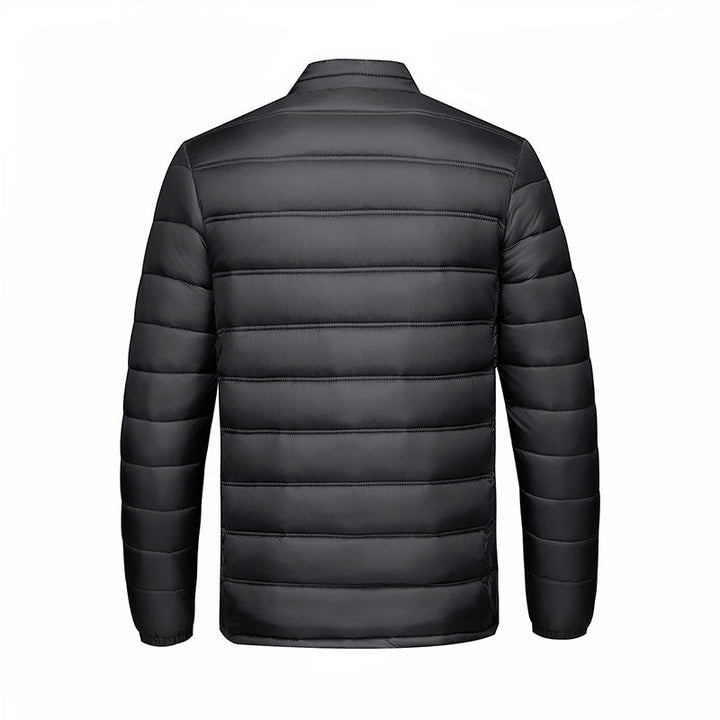 Mens Warm StandUp Collar Zippered CottonPadded Jacket