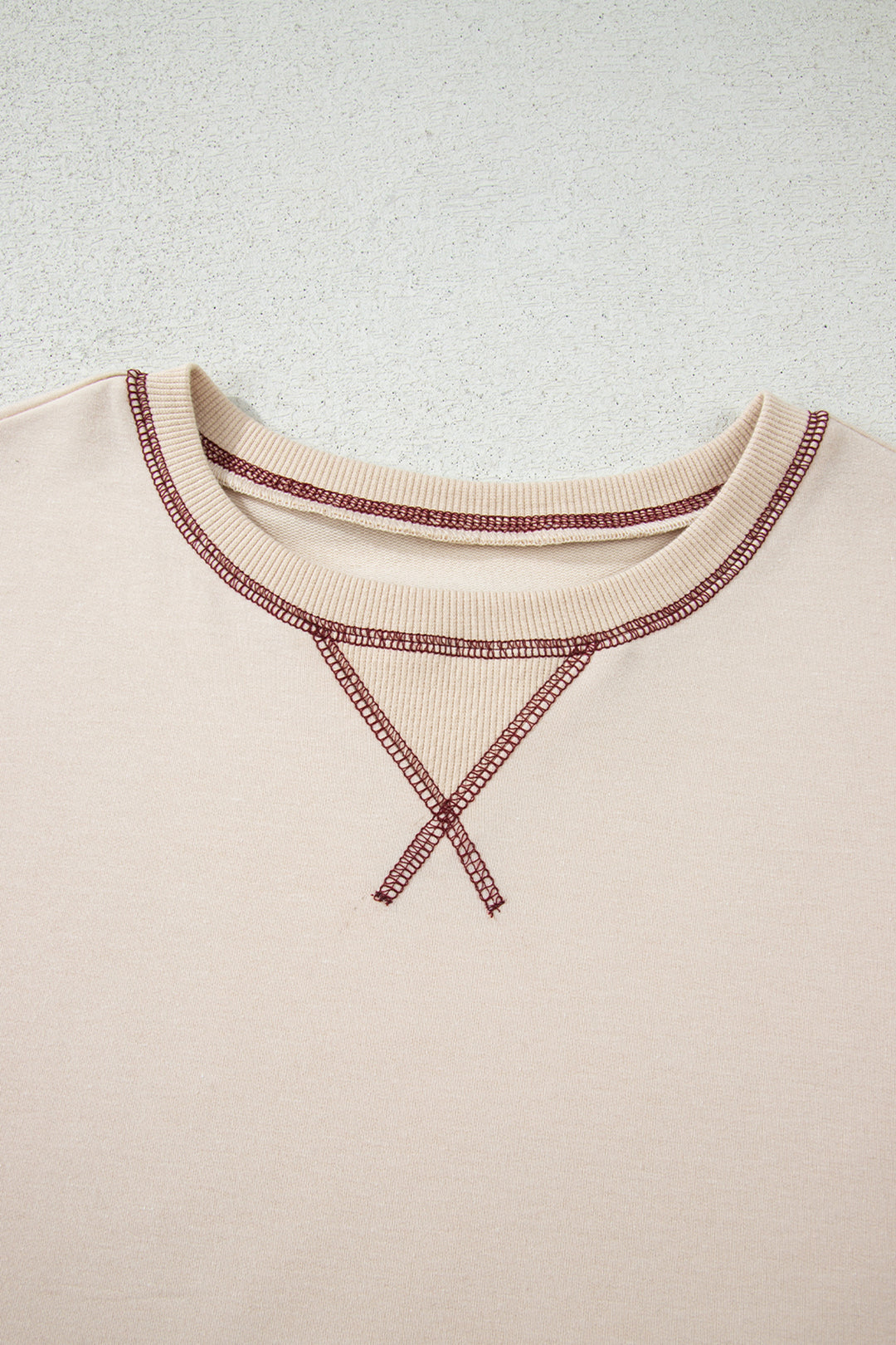 Red Stripe Sleeve Patchwork Casual Knit Top