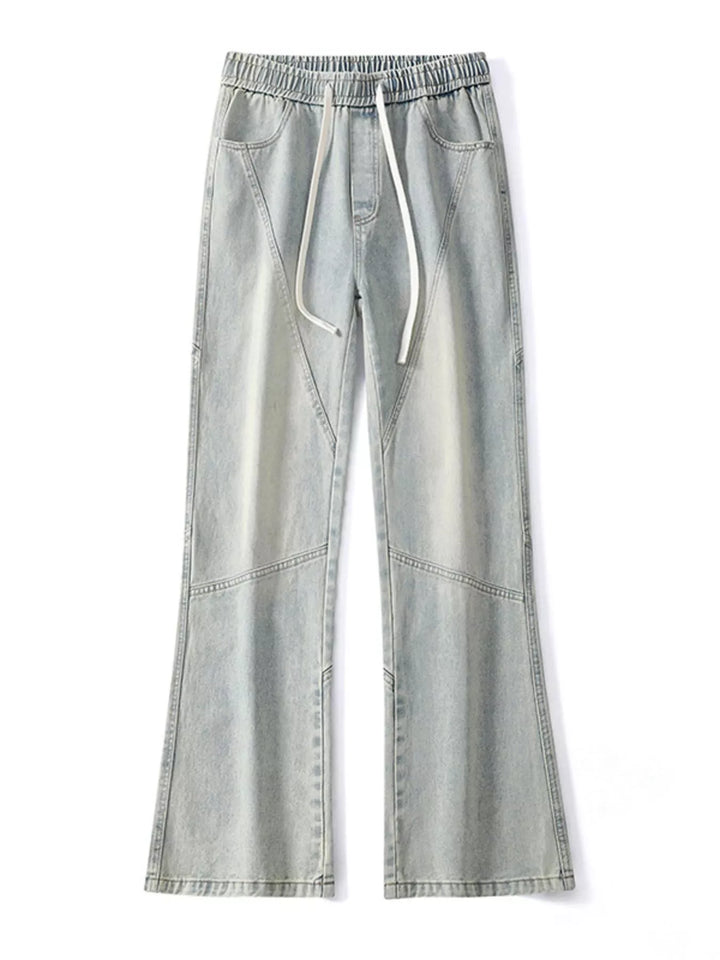 Men's Full Size Drawstring Wide Leg Jeans Plus Size