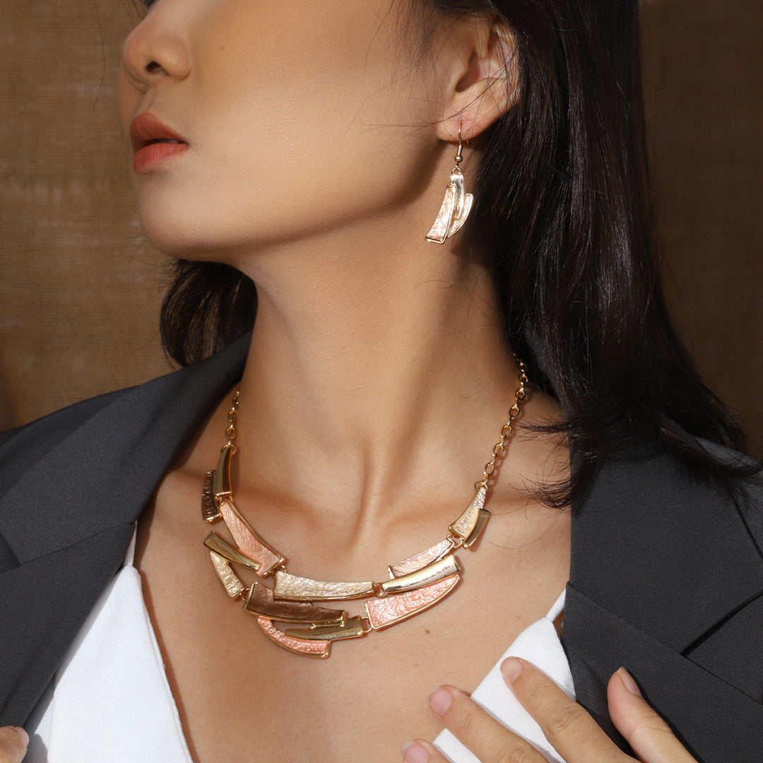 Elegant Fashion Earrings Necklace Lady