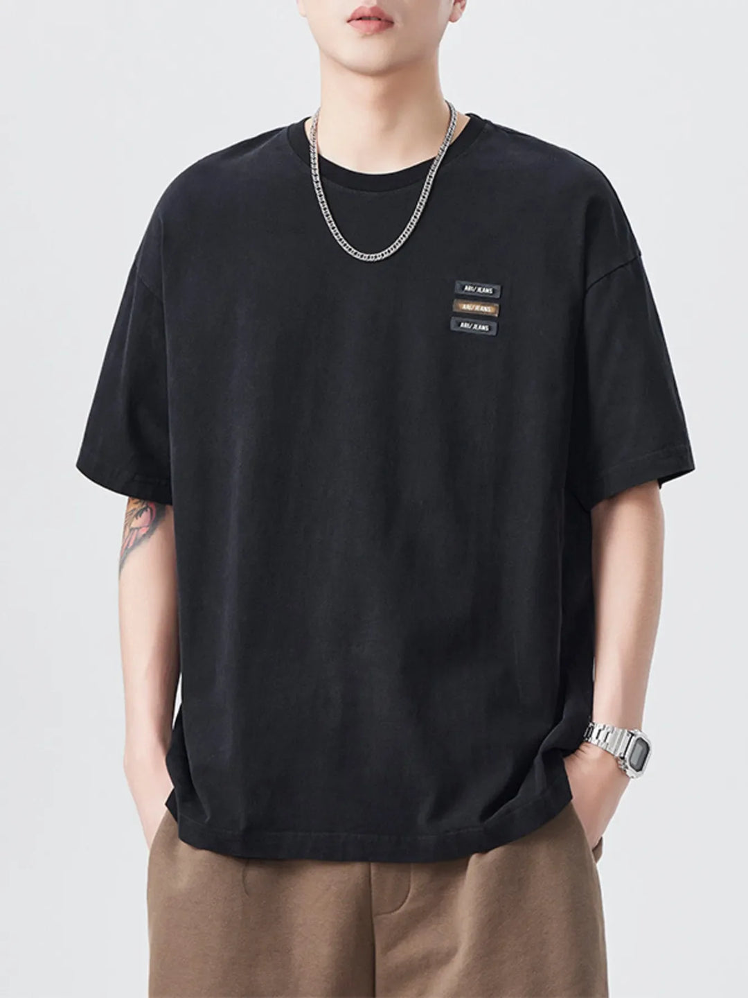 Men's Plus Size Round Neck Short Sleeve T-Shirt