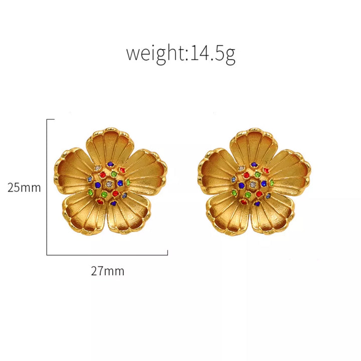 18K Gold-Plated Flower Earrings