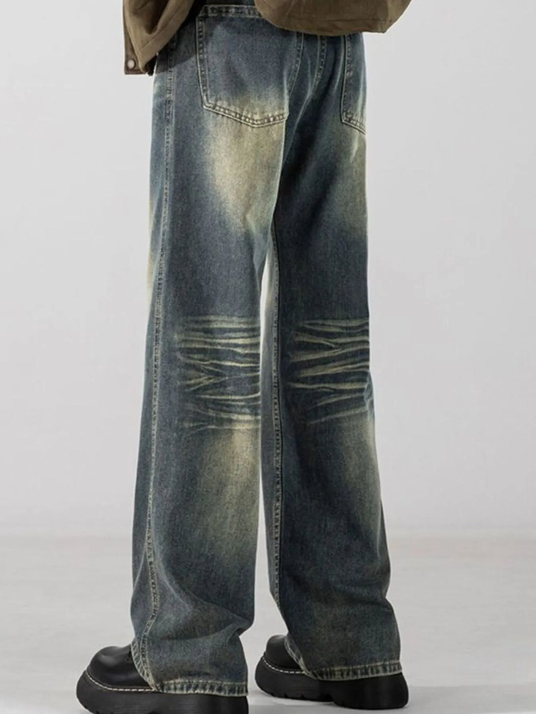 Men's Full Size Wide Leg Washed Jeans Plus Size