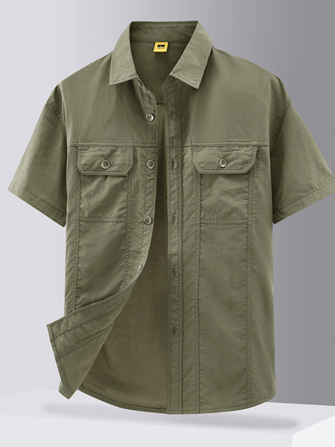 Men's Plus Size Casual Short Sleeve Button-Down Shirt