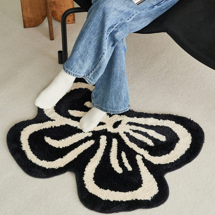 Thickened Cold-proof Floor Mats In Bow-shaped And Irregularly Shaped Imitation Cashmere Carpets
