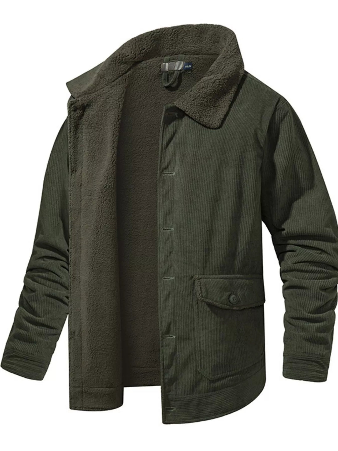 Men's Corduroy Sherpa Lined Button-Up Jacket