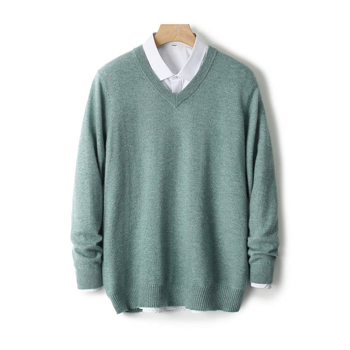 V-neck Cashmere Sweater Loose Fit Extra Thick