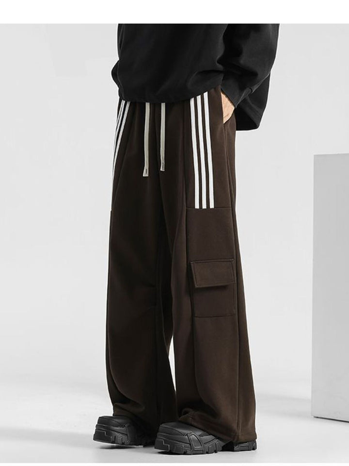 Men's Plus Size Striped Loose-Fit Casual Pants