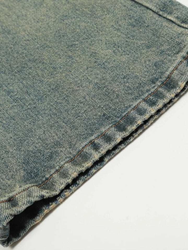 Men's Distressed Straight Leg Jeans