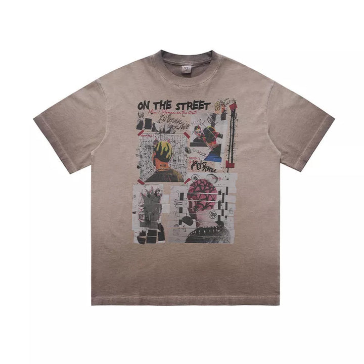 Men's Graphic Round Neck Streetwear T-Shirt