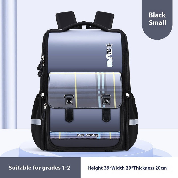 Plaid Schoolbag Grade Spine Protection Student Backpack