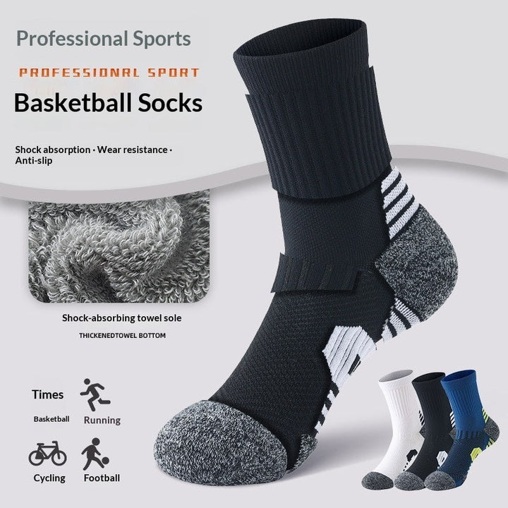 Men's Basketball Socks Mid-calf Length With A Terry-cloth Sole