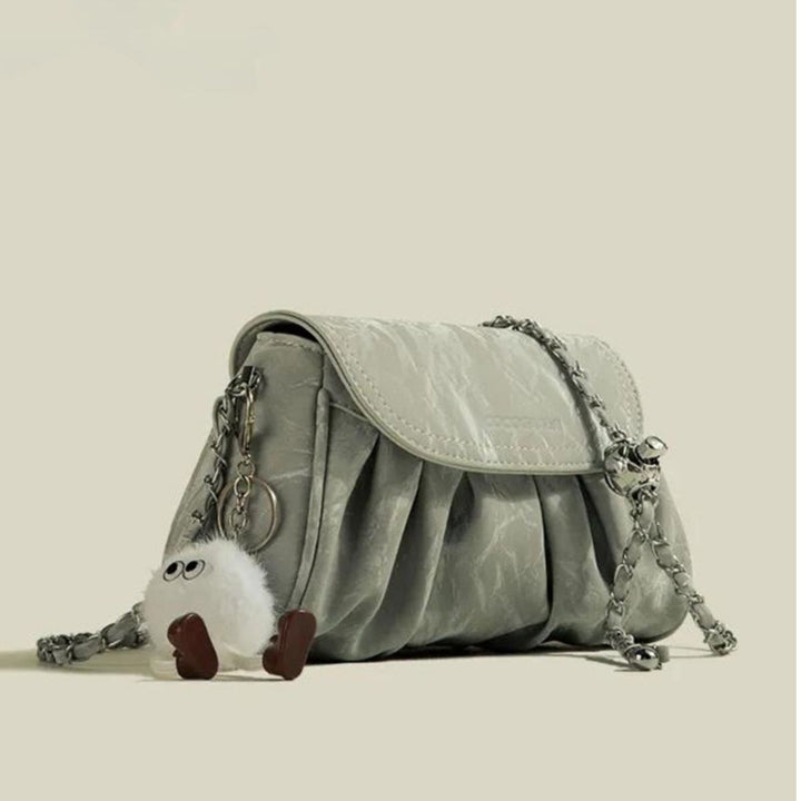 Ruched Chain Strap Shoulder Bag