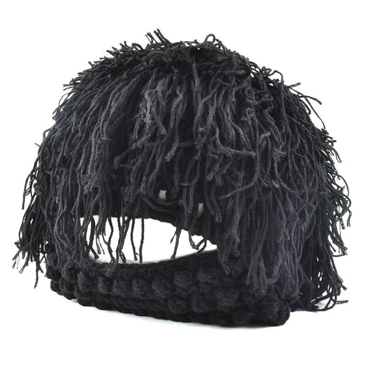 Creative Knitted Ski Hat With A Wig Beard