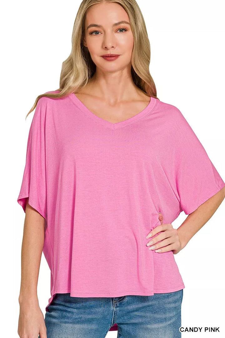 Zenana V-neck Oversized Top & Pants Set