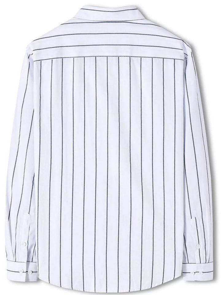 Men's Plus Size Classic Striped Long Sleeve Shirt