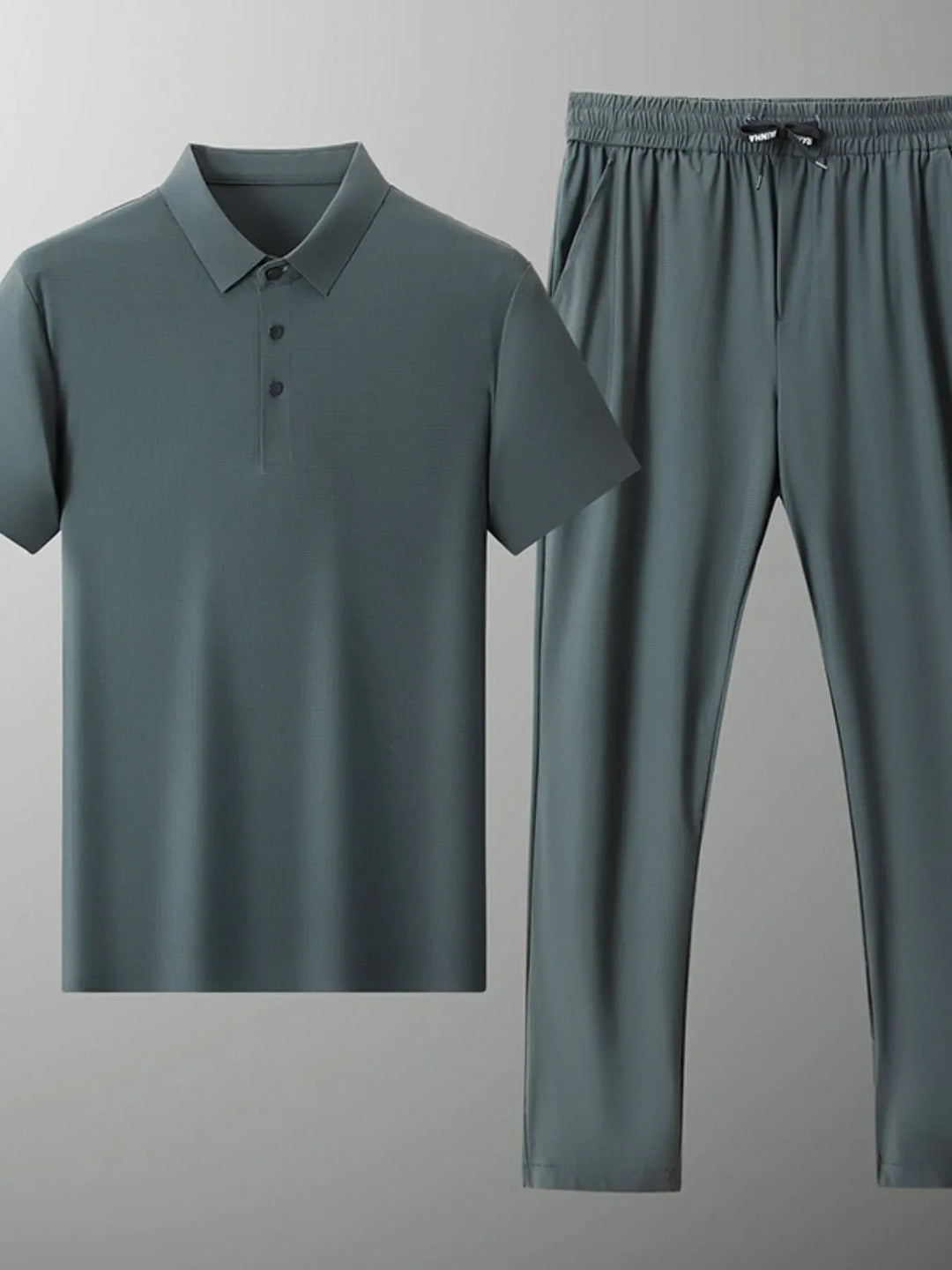 Men's Full Size Button Detail Short Sleeve Polo Plus Size