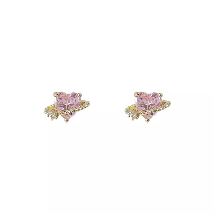 Heart Planet Stud Earrings