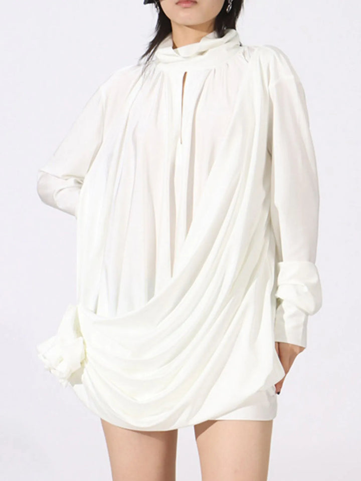 Ruched Long Sleeve Mini Dress