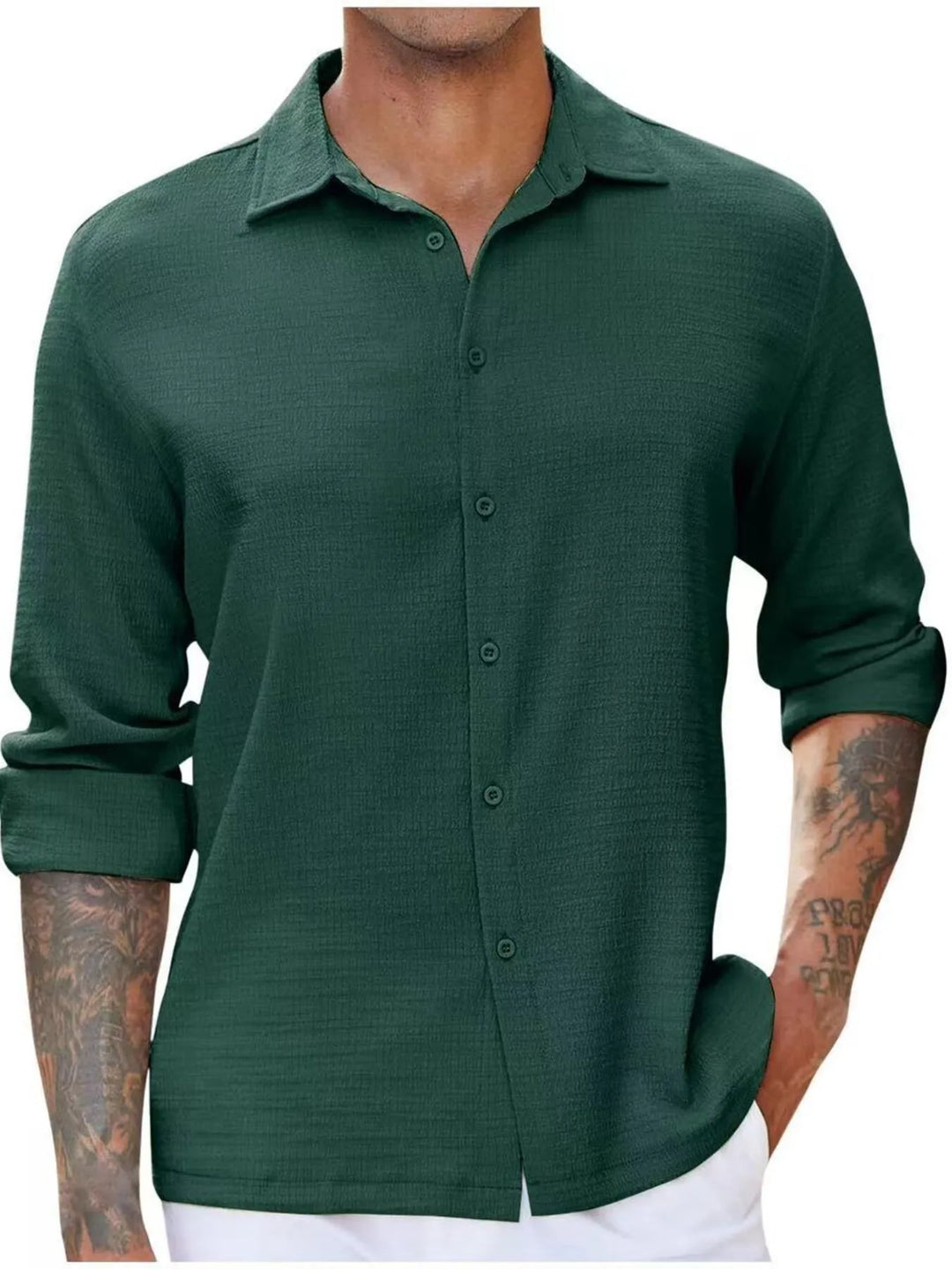 Men's Full Size Long Sleeve Button Down Shirt Plus Size
