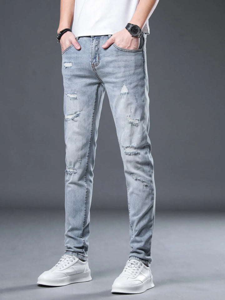 Men's Distressed Slim Fit Jeans