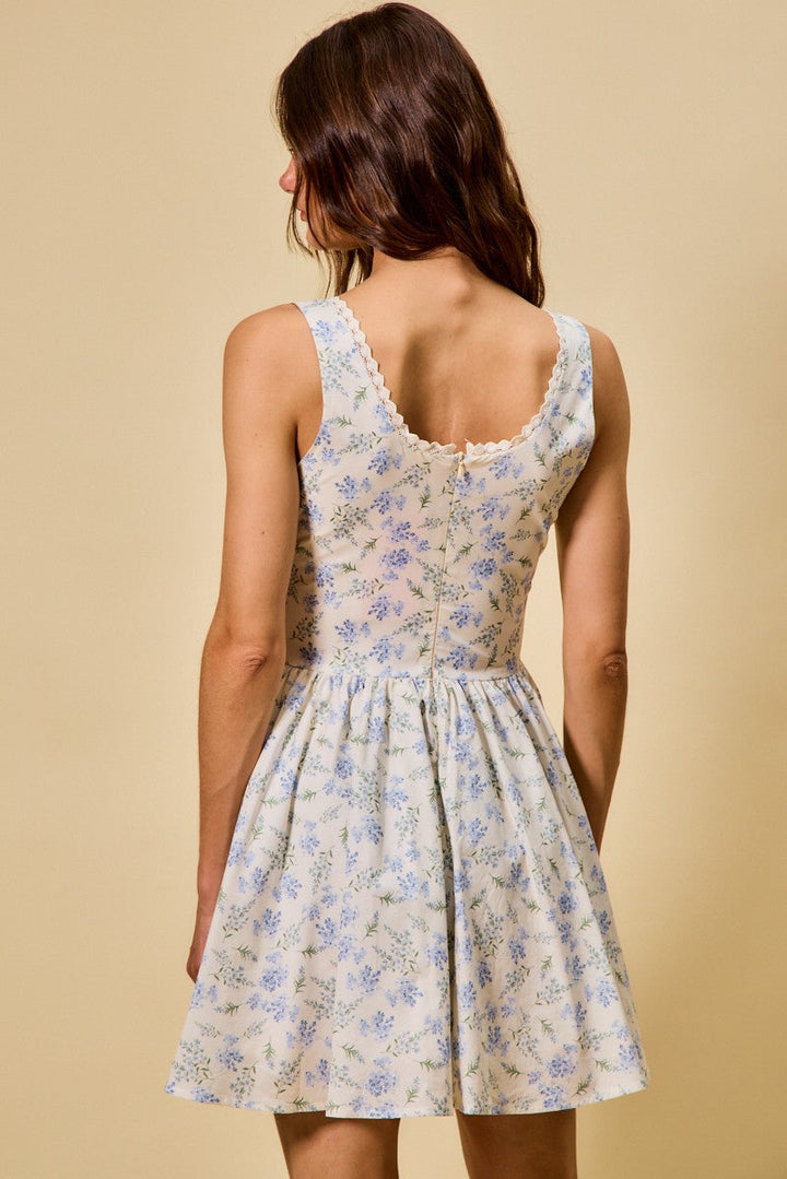 SO ME Froal Print Fit and Flare Dress