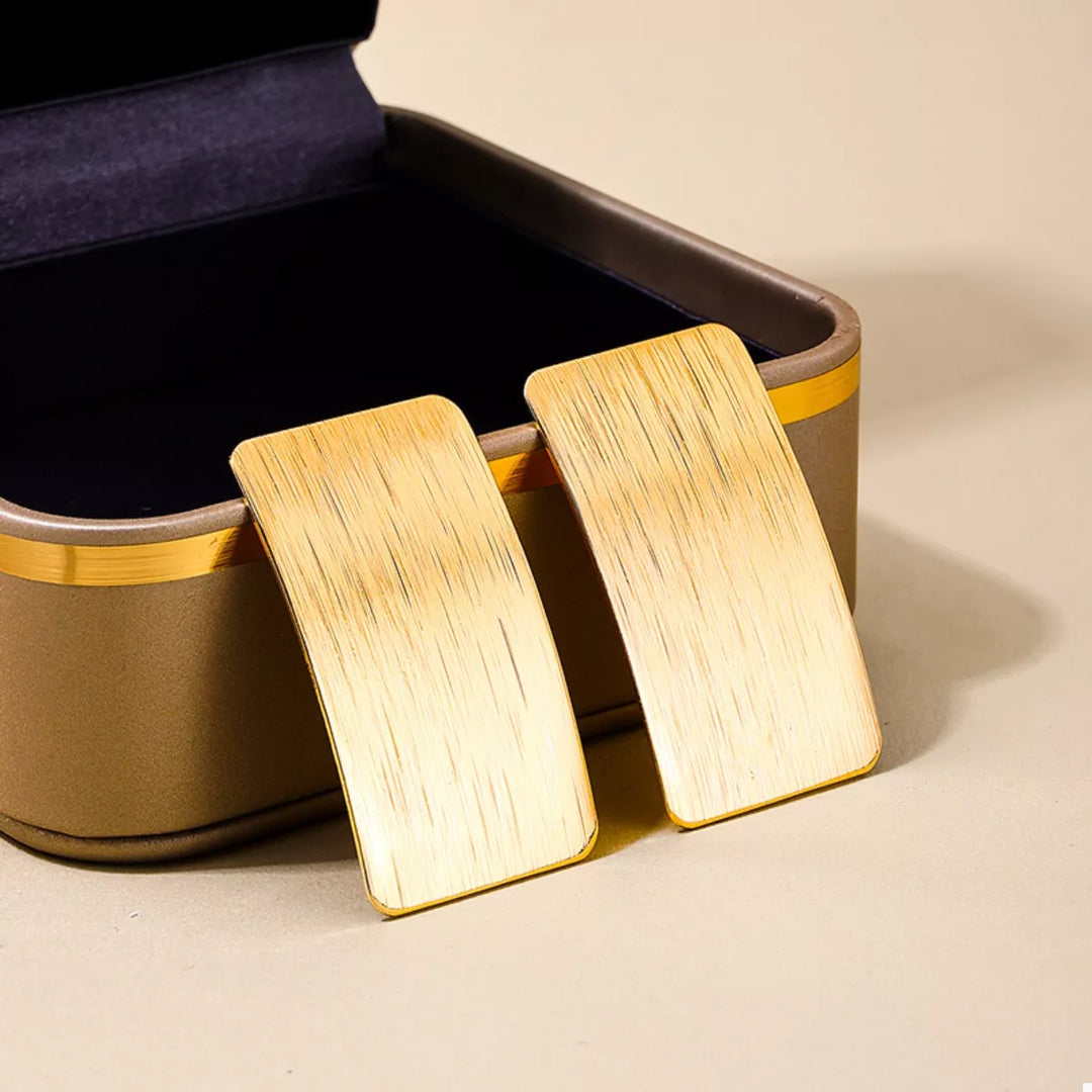 18K Gold-Plated Rectangle Earrings