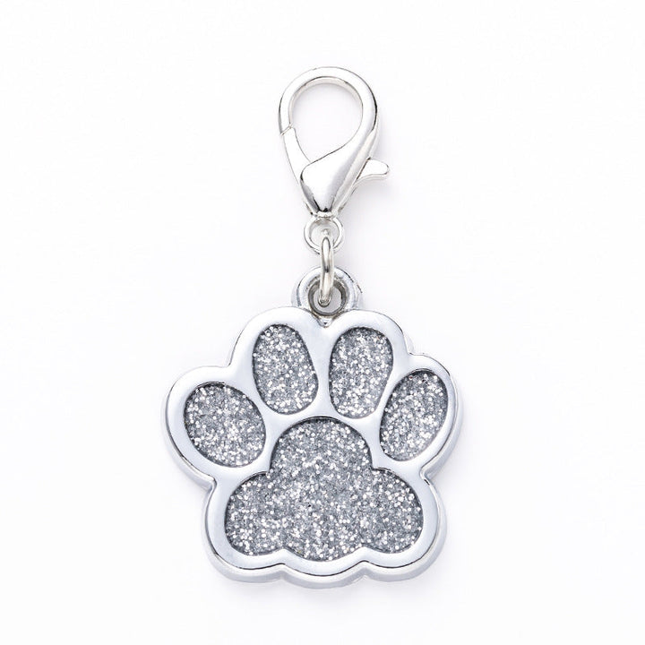 Zinc Alloy Metal Pet Tag Zinc Alloy Identity Brand Glitter Footprint Engraving Dog Tag