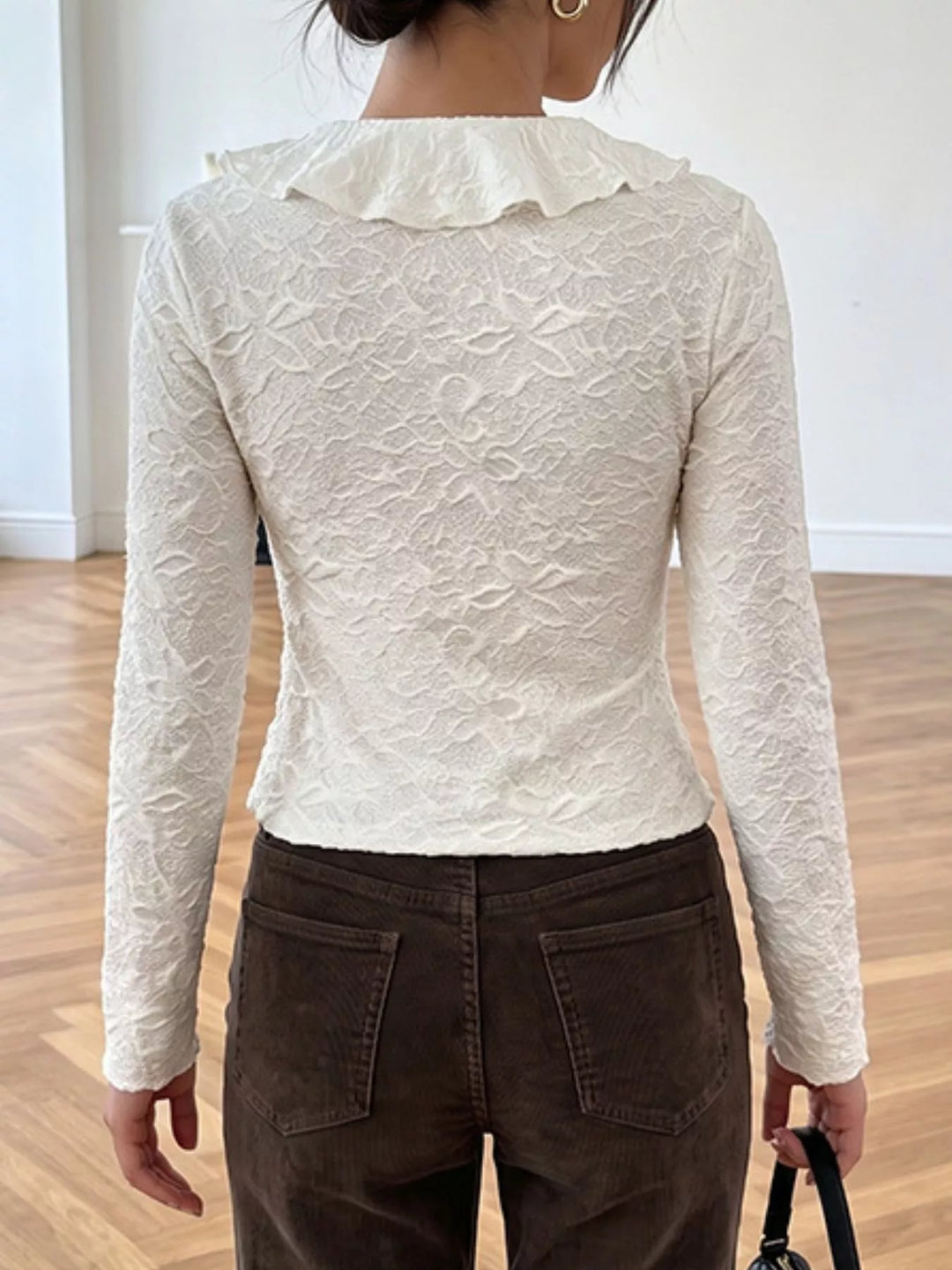 Ruffled Long-Sleeve T-Shirt