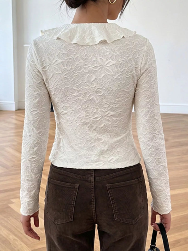 Ruffled Long-Sleeve T-Shirt