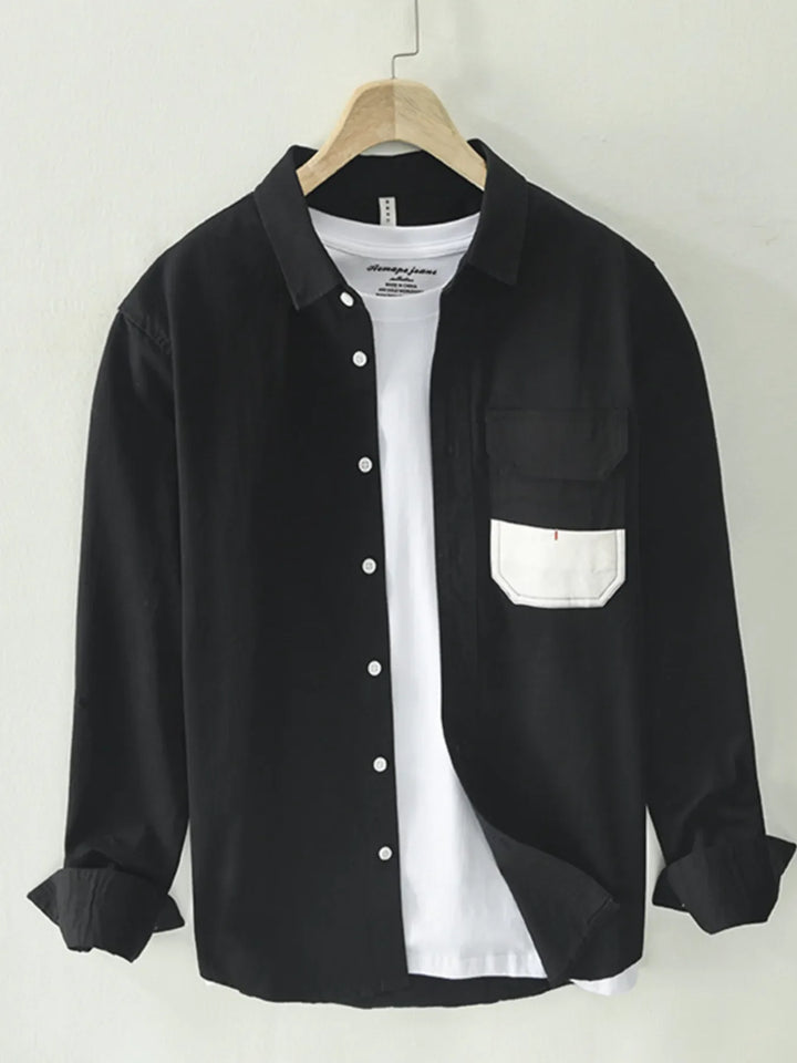 Men's Plus Size Button Up Long Sleeve Shirt