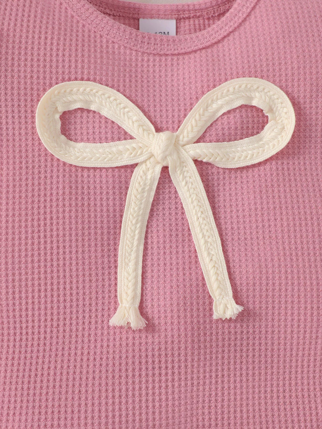 Children's Bowknot Ruffle Trim Top and Shorts Set
