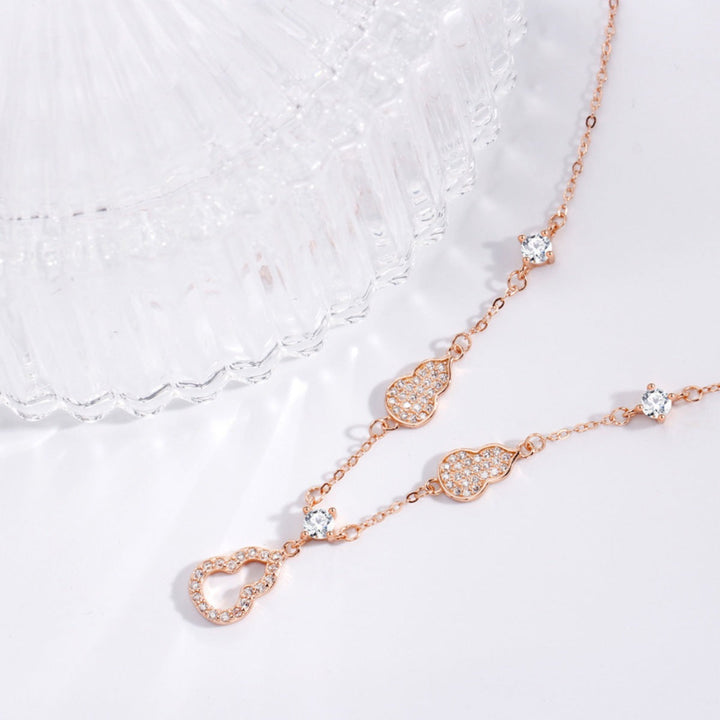 925 Sterling Silver Zircon Gourd Necklace