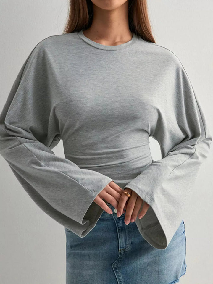 Full Size Long Sleeve Fitted T-Shirt Plus Size