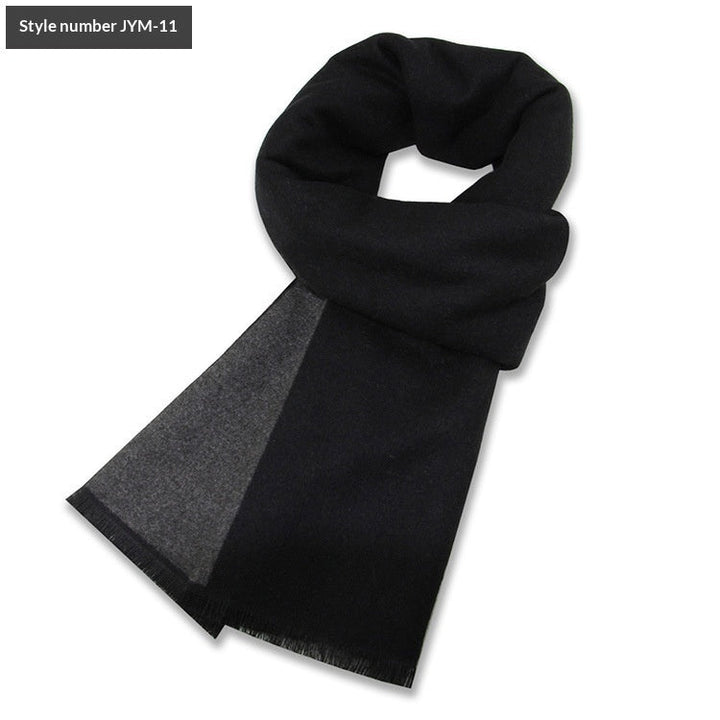 Mens Wool-Blend Plaid Scarf Winter Warmth & Extra Thickness