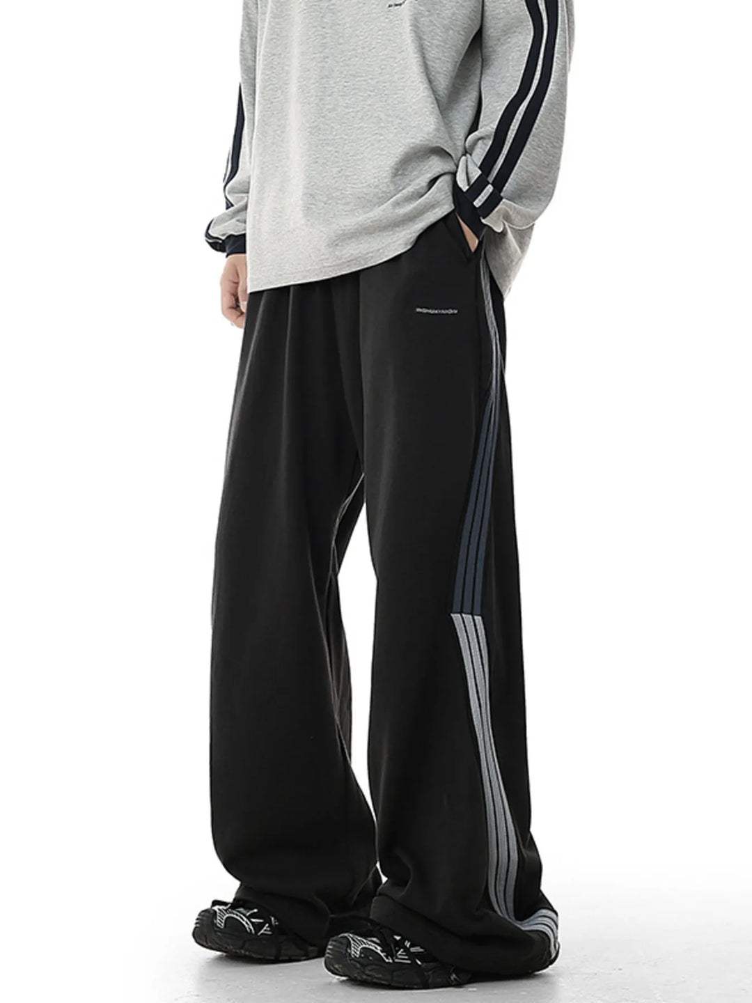 Men's Plus Size Side Striped Relaxed Fit Casual Pants