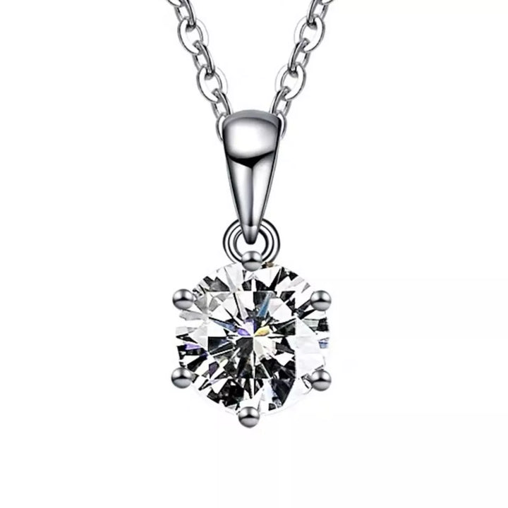5 Carat Moissanite 925 Sterling Silver Pendant Necklace