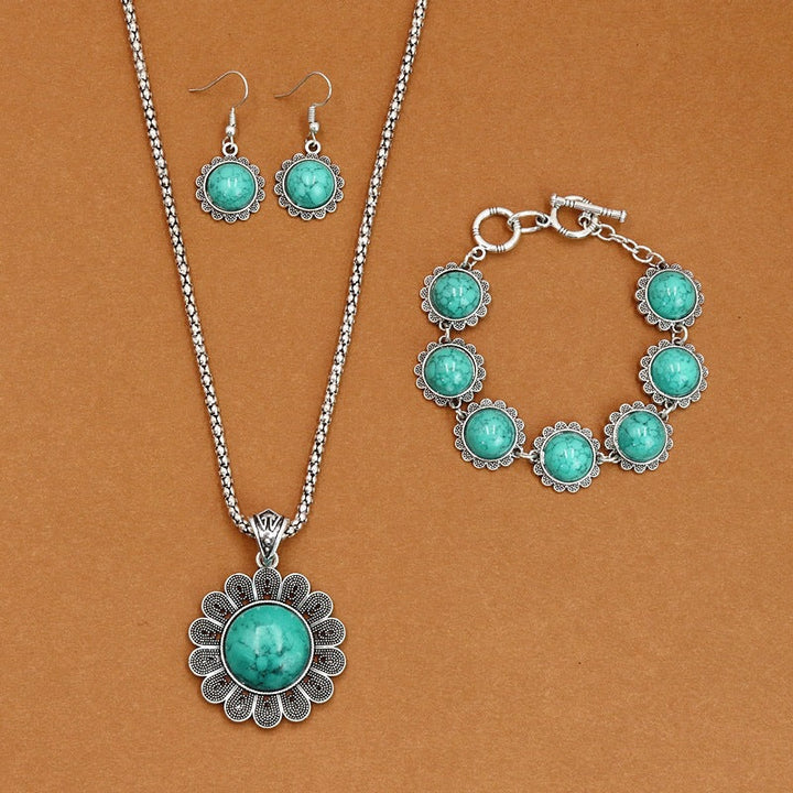 European And American Ethnic Bohemian Turquoise Necklace For Women