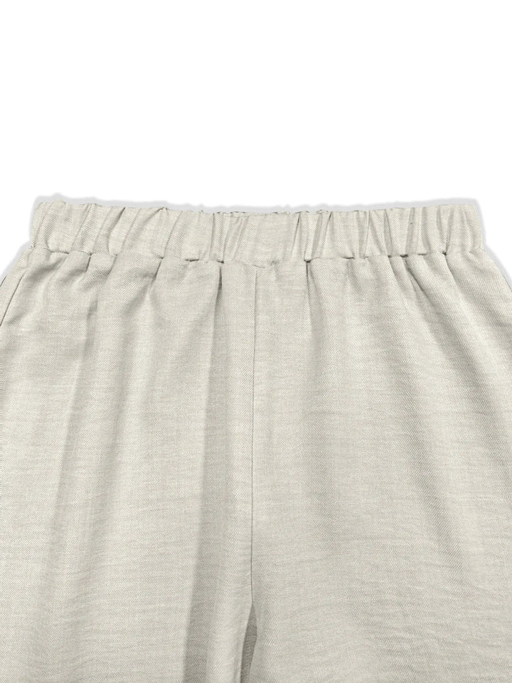 Plus Size Button-Down Shirt and Wide-Leg Pants Set