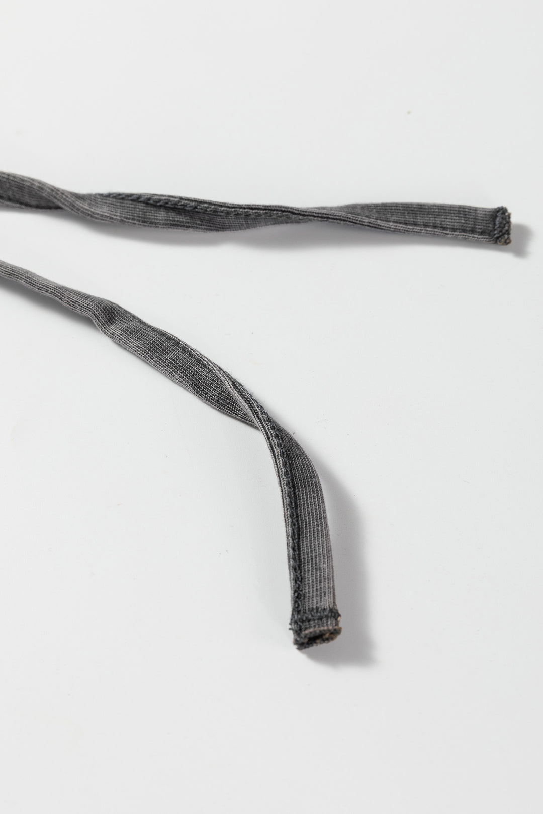 Medium Grey Mineral Wash Lace-up High Waist Raw Hem Patched Pocket Pants