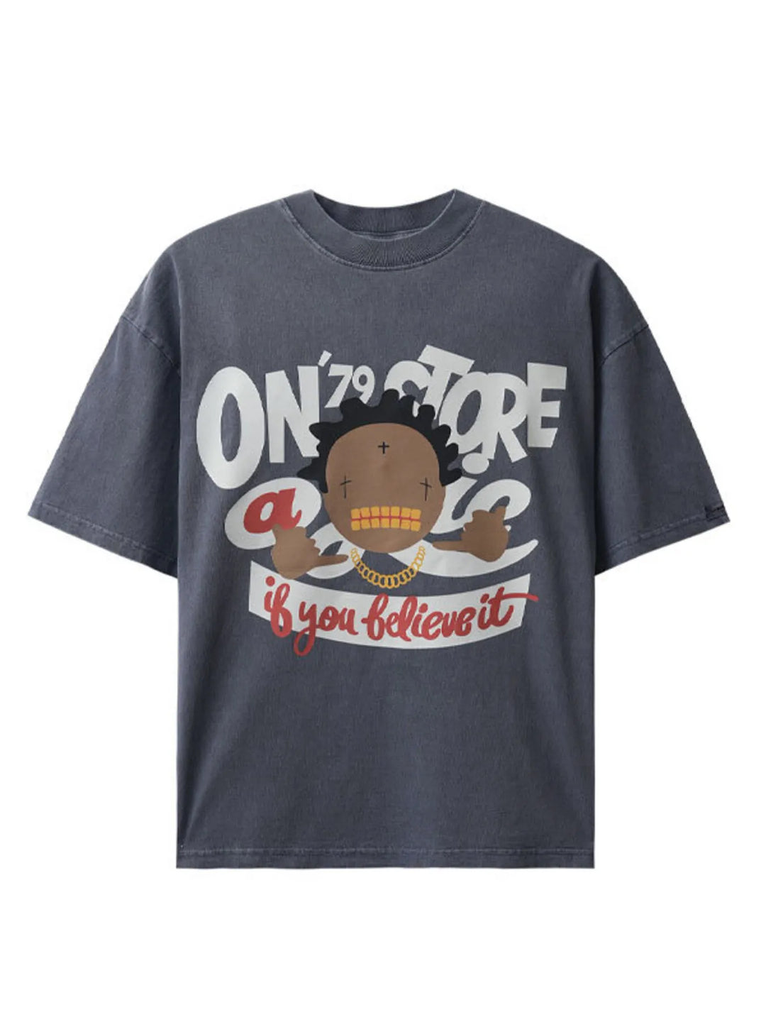 Men's Graphic Round Neck Short Sleeve T-Shirt