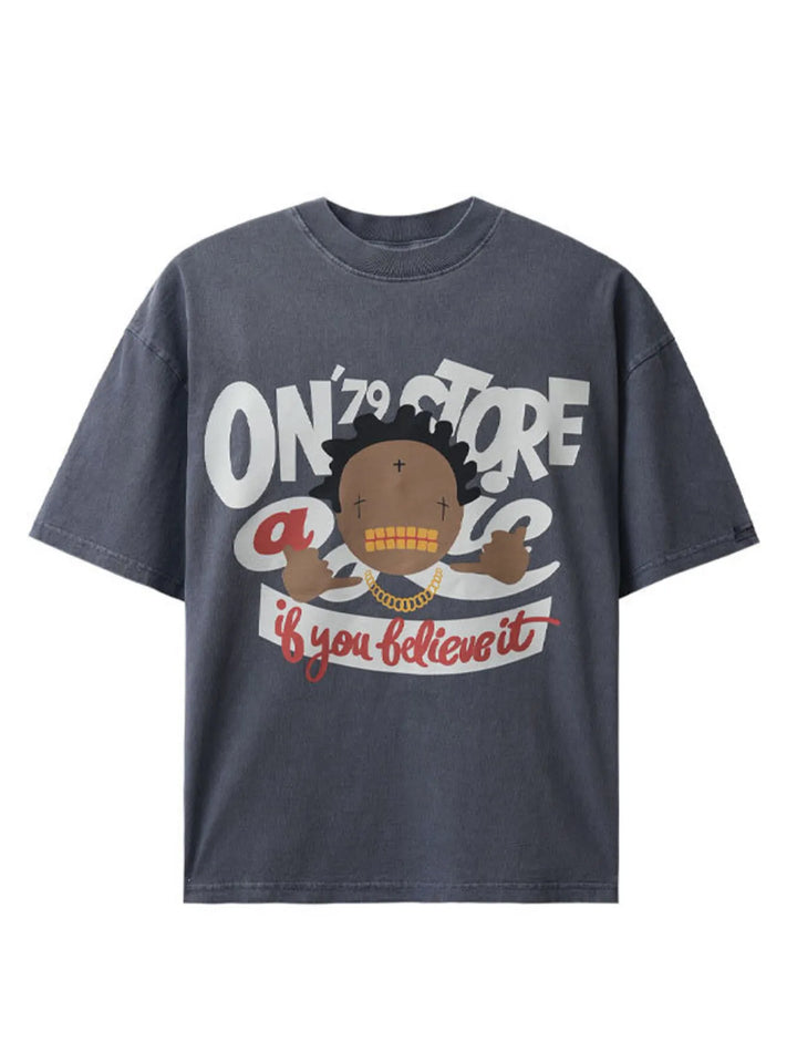 Men's Graphic Round Neck Short Sleeve T-Shirt