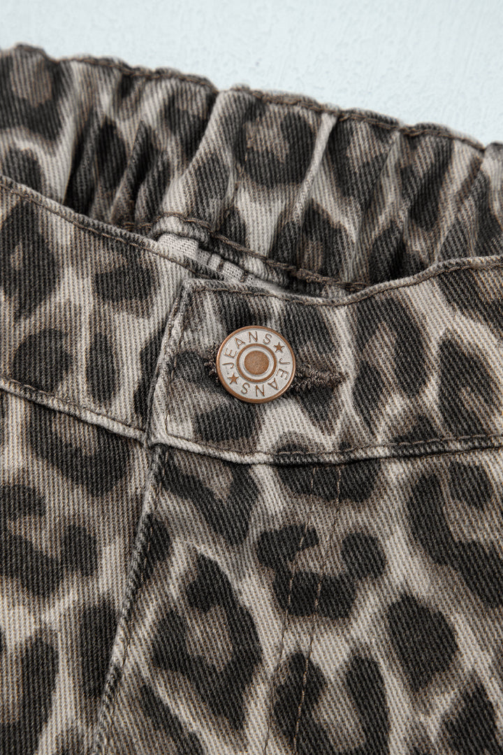 Yellow Leopard Straight Loose Leg Jeans