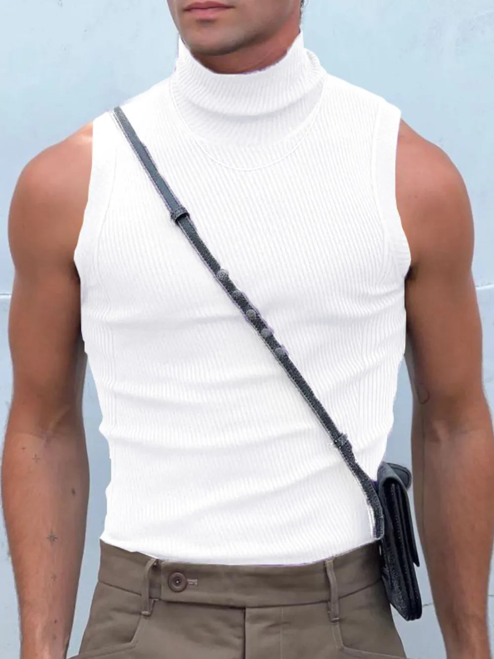 Men's Full Size Turtleneck Slim Tank Plus Size