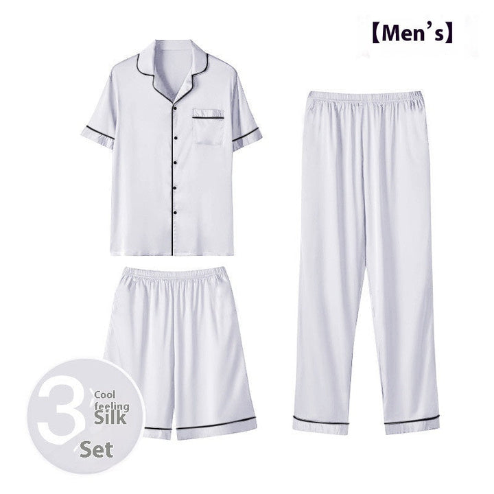 Ice Silk Home Wear Suit Men's Three-piece Suit